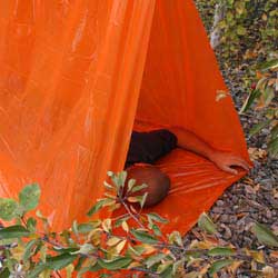 2 person tube tent in use